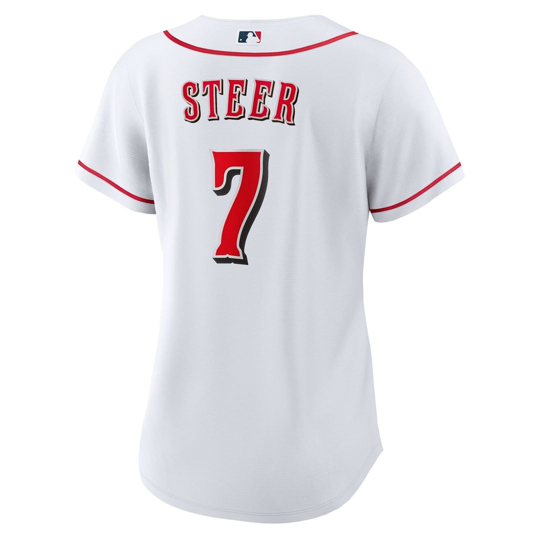 Cincinnati Reds Spencer Steer Nike Women's Home Replica Jersey - White Team Jersey Sports Fan Apparel