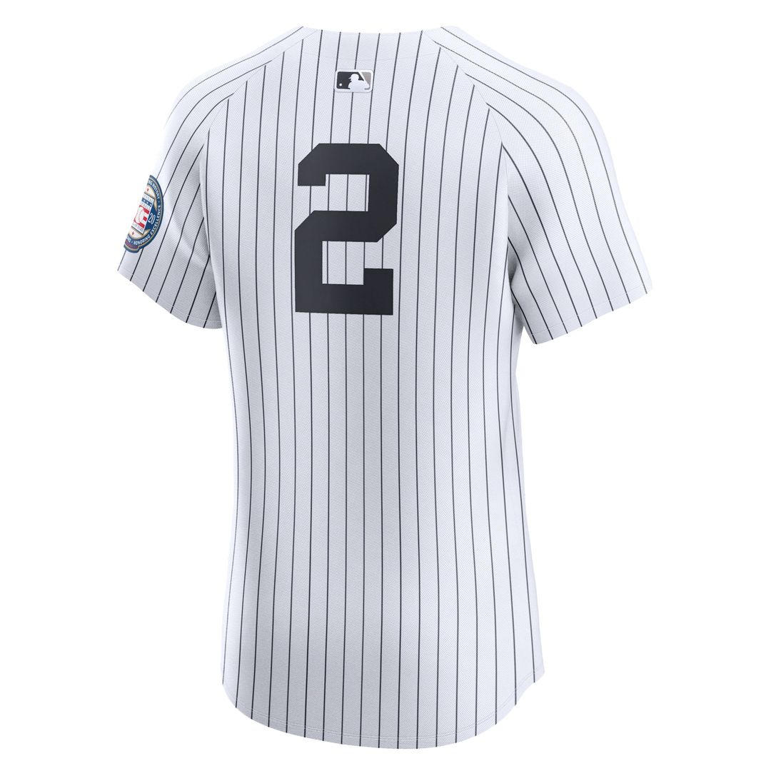 New York Yankees Derek Jeter Nike Home 2020 Hall of Fame Induction Patch Elite Player Jersey - White Team Jersey Sports Fan Apparel