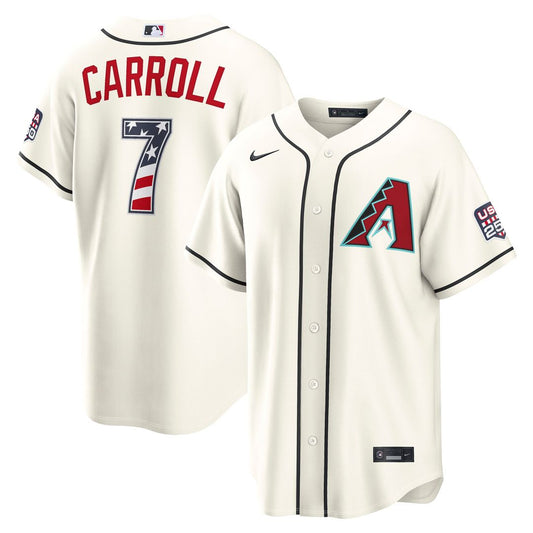 Arizona Diamondbacks Corbin Carroll Nike USA 250 Fourth of July Home Stadium Jersey - Cream Team Jersey Sports Fan Apparel