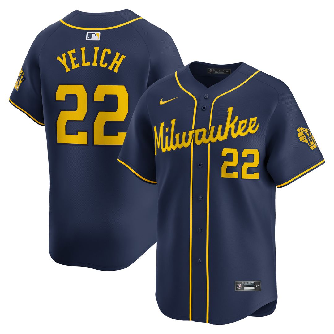 Milwaukee Brewers Christian Yelich Nike Alternate Limited Player Jersey - Navy Team Jersey Sports Fan Apparel