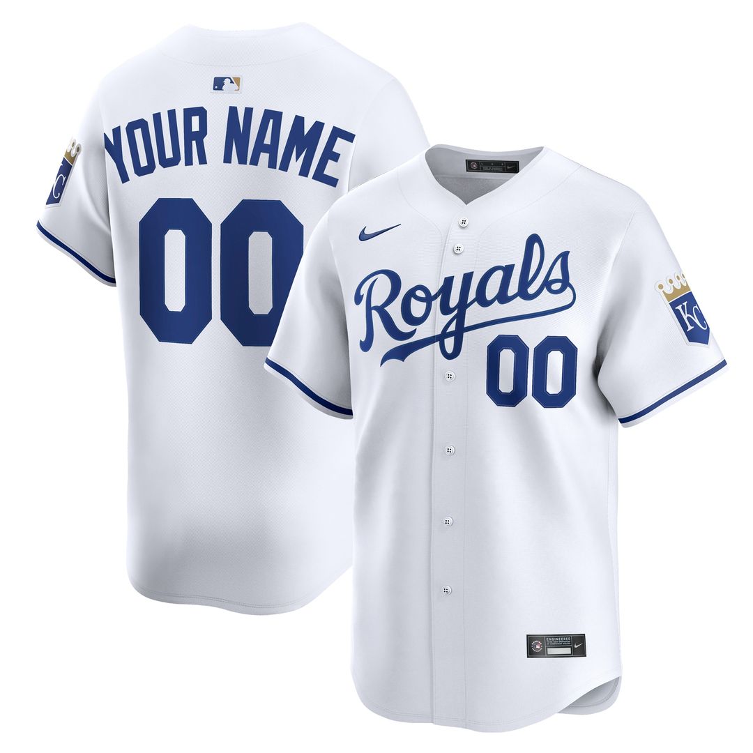 Kansas City Royals Nike Home Limited Custom Jersey - White Team Jersey Sports Fan Apparel