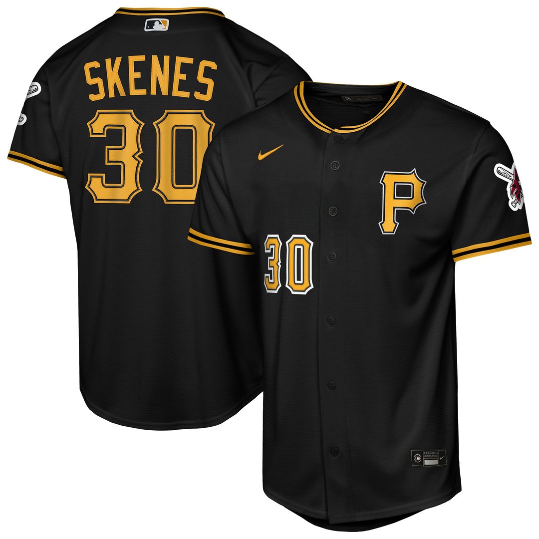 Pittsburgh Pirates Paul Skenes Nike Youth Alternate Stadium Jersey - Black Team Jersey Sports Fan Apparel