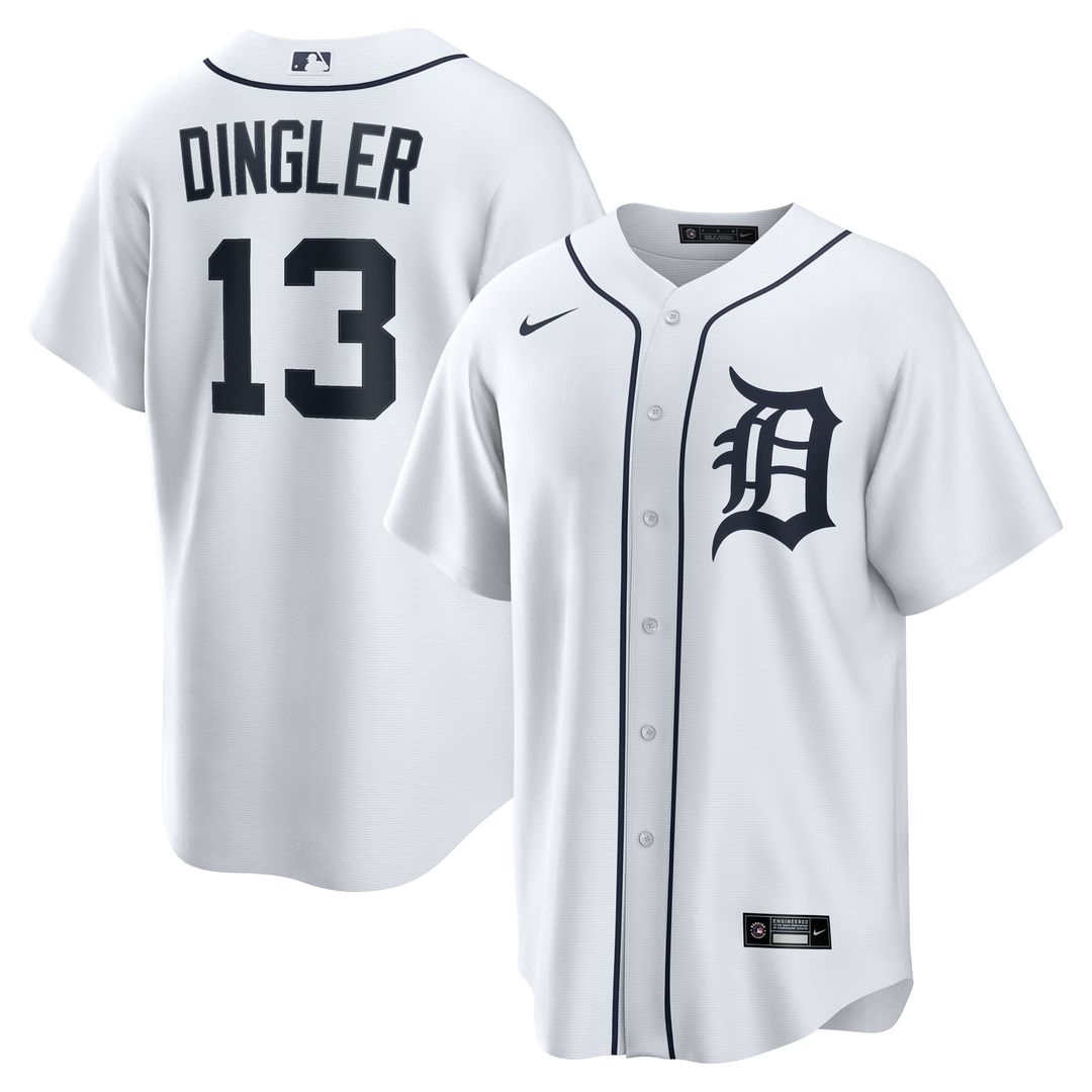 Detroit Tigers Dillon Dingler Nike Home Replica Jersey - White Team Jersey Sports Fan Apparel