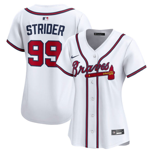 Atlanta Braves Spencer Strider Nike Women's Home Limited Player Jersey - White Team Jersey Sports Fan Apparel