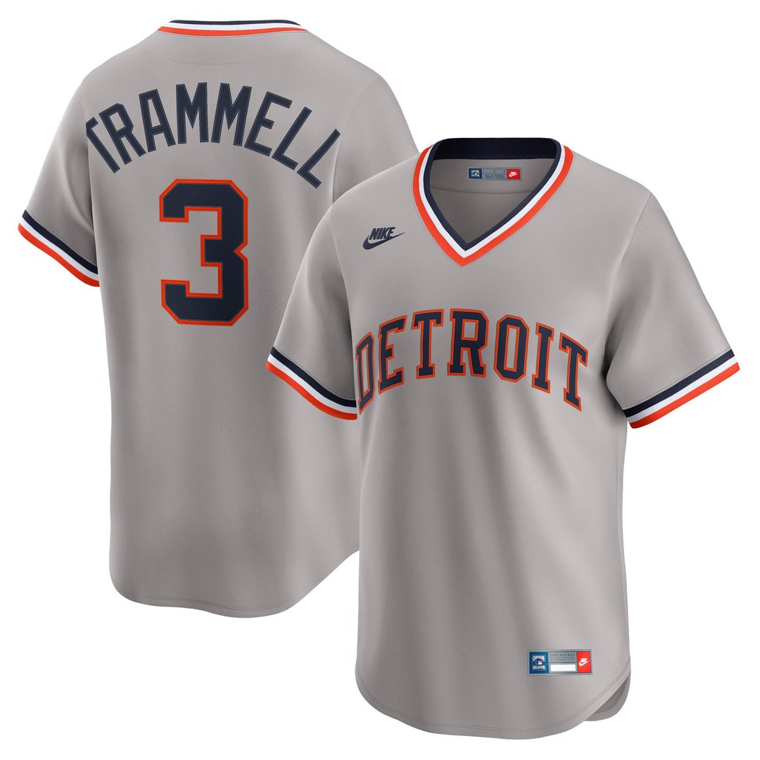 Detroit Tigers Alan Trammell Nike Cooperstown Limited Jersey - Gray Team Jersey Sports Fan Apparel