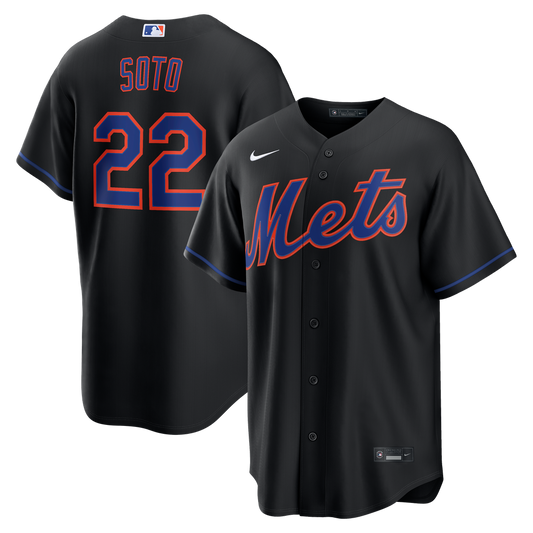 New York Mets Juan Soto Nike Alternate Replica Jersey - Black Team Jersey Sports Fan Apparel