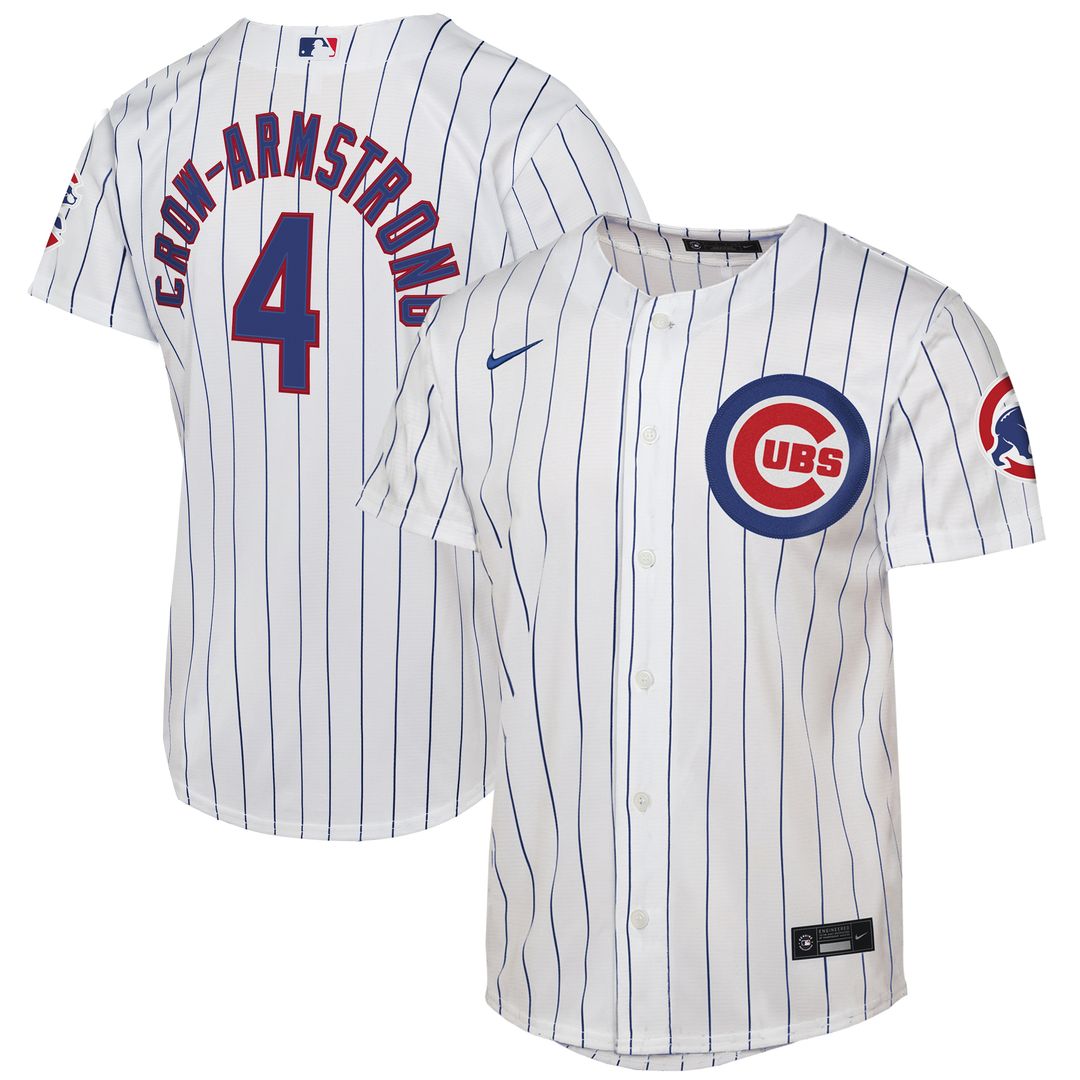 Chicago Cubs Pete Crow - Armstrong Nike Youth Home Stadium Jersey - White Team Jersey Sports Fan Apparel
