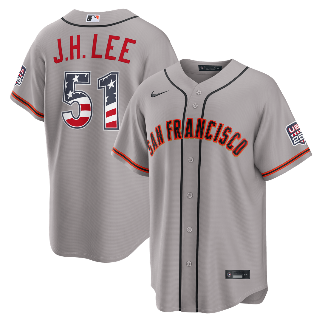 San Francisco Giants Jung Hoo Lee Nike USA 250 Fourth of July Road Stadium Jersey - Gray Team Jersey Sports Fan Apparel