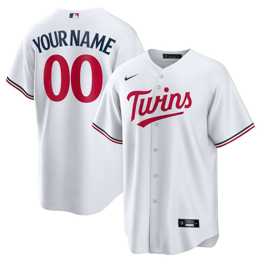 Minnesota Twins Nike Home Replica Custom Jersey - White Team Jersey Sports Fan Apparel