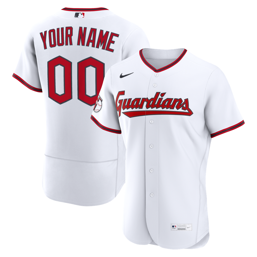Cleveland Guardians Nike Home Authentic Custom Jersey - White Team Jersey Sports Fan Apparel