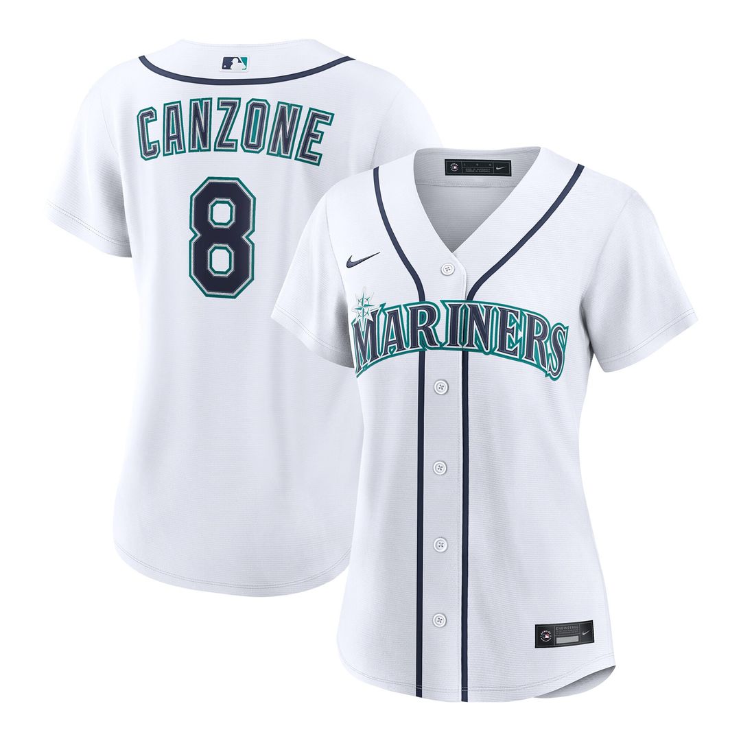 Seattle Mariners Dominic Canzone Nike Women's Home Replica Jersey - White Team Jersey Sports Fan Apparel
