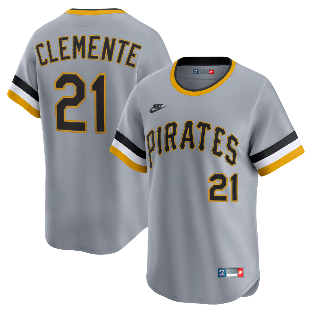 Pittsburgh Pirates Roberto Clemente Nike Throwback Cooperstown Limited Jersey - Gray Team Jersey Sports Fan Apparel
