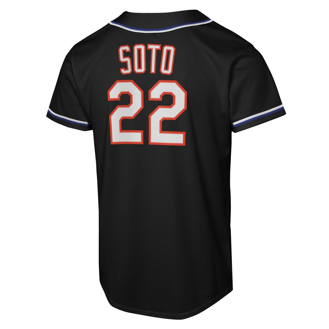 New York Mets Juan Soto Nike Youth Fashion Replica Player Jersey - Black Team Jersey Sports Fan Apparel