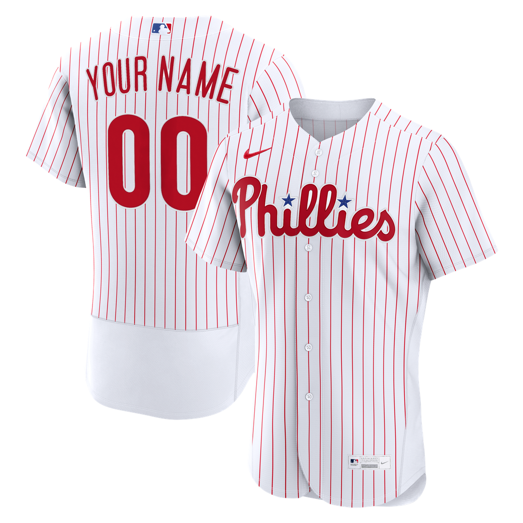 Philadelphia Phillies Nike Home Authentic Custom Jersey - White Team Jersey Sports Fan Apparel