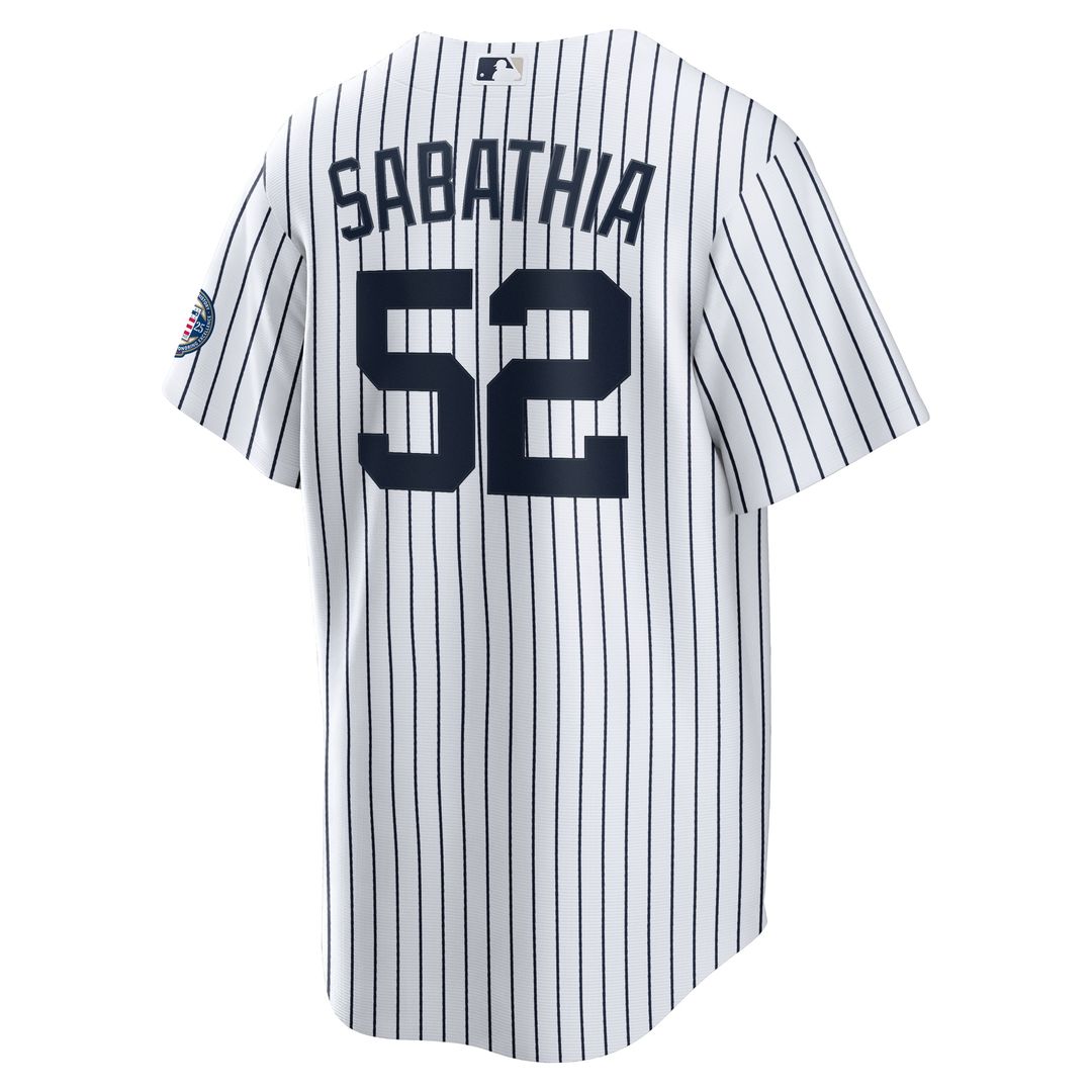 New York Yankees CC Sabathia Nike 2025 Baseball Hall of Fame Name & Number Retired Replica Jersey - White Team Jersey Sports Fan Apparel