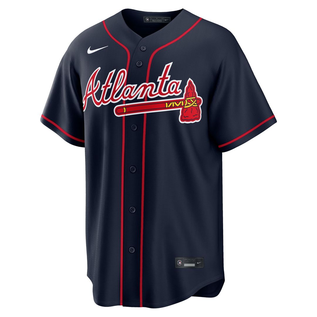 Atlanta Braves Nike Alternate Replica Custom Jersey - Navy Team Jersey Sports Fan Apparel