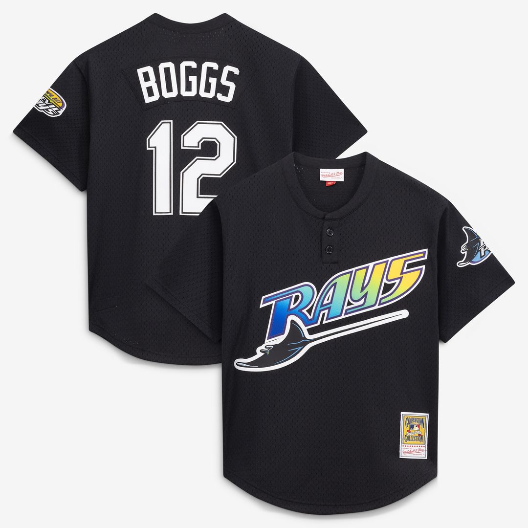 Tampa Bay Rays Wade Boggs Mitchell & Ness Authentic Batting Practice Jersey - Black Team Jersey Sports Fan Apparel