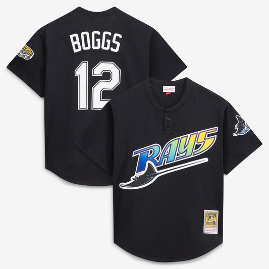Tampa Bay Rays Wade Boggs Mitchell & Ness Authentic Batting Practice Jersey - Black Team Jersey Sports Fan Apparel