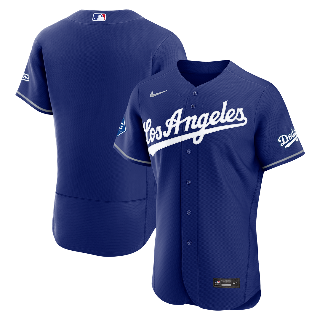 Los Angeles Dodgers Nike Home Sponsor Patch Authentic Jersey - White Team Jersey Sports Fan Apparel