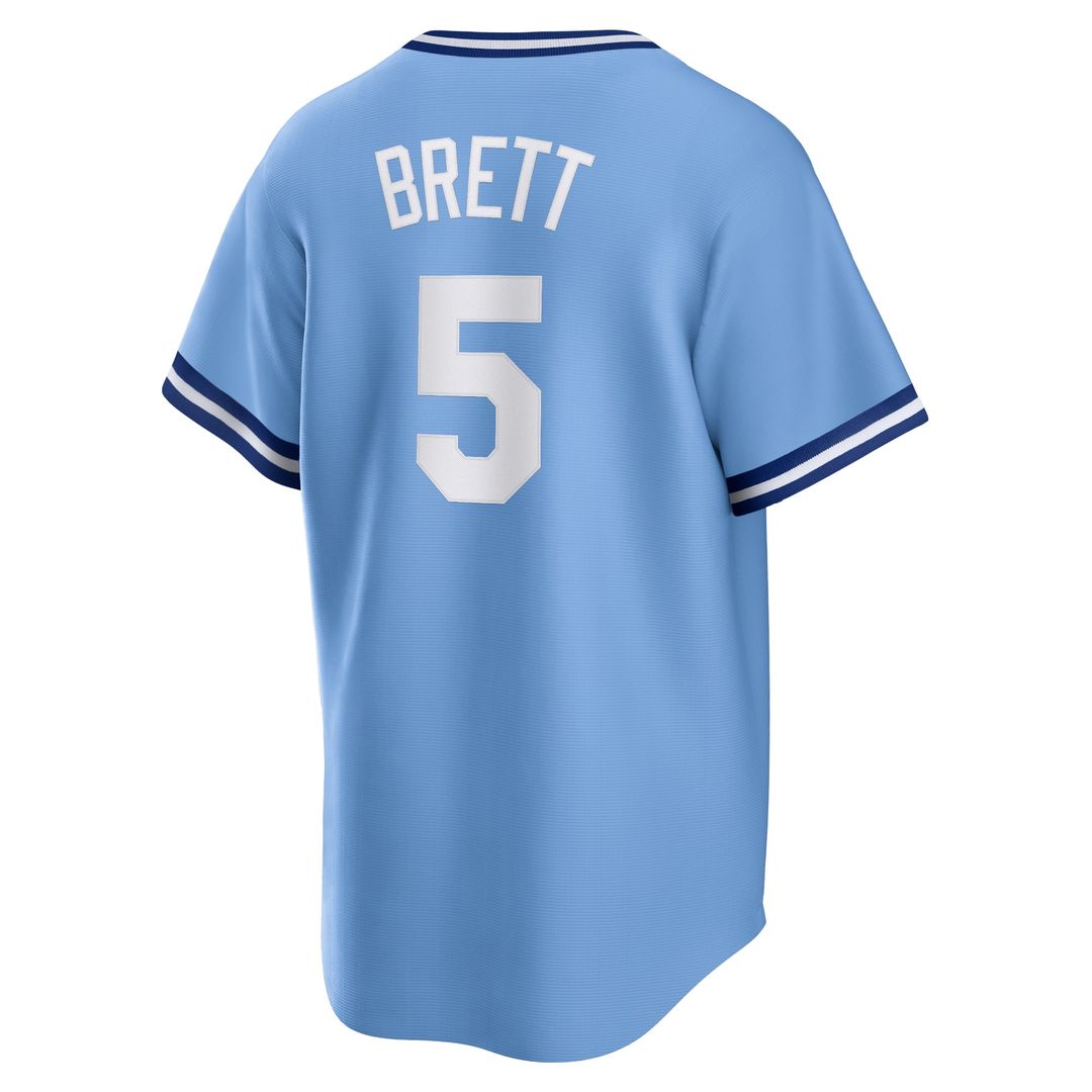 Kansas City Royals George Brett Nike Road Cooperstown Player Jersey - Light Blue Team Jersey Sports Fan Apparel