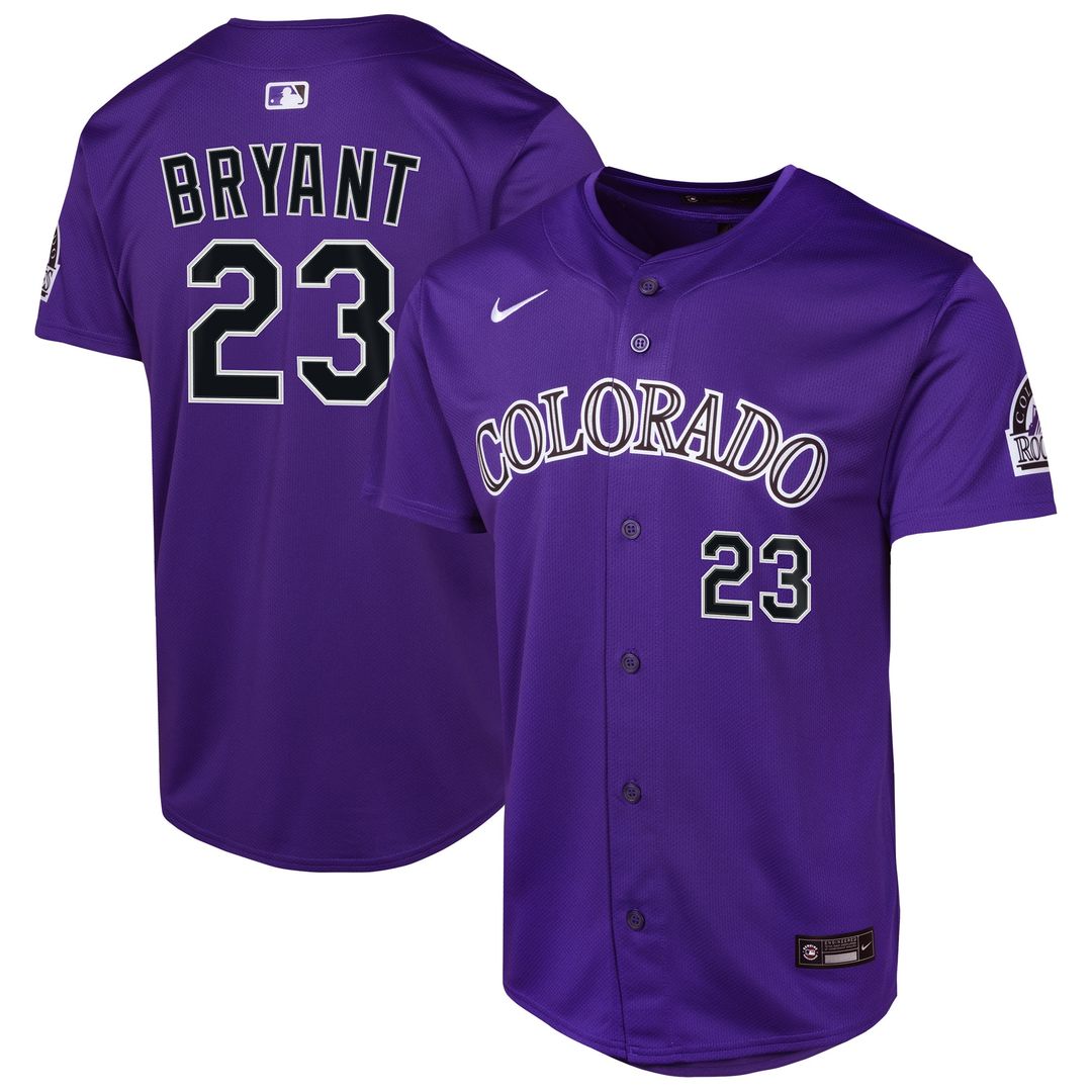 Colorado Rockies Kris Bryant Nike Youth Alternate Limited Player Jersey - Purple Team Jersey Sports Fan Apparel