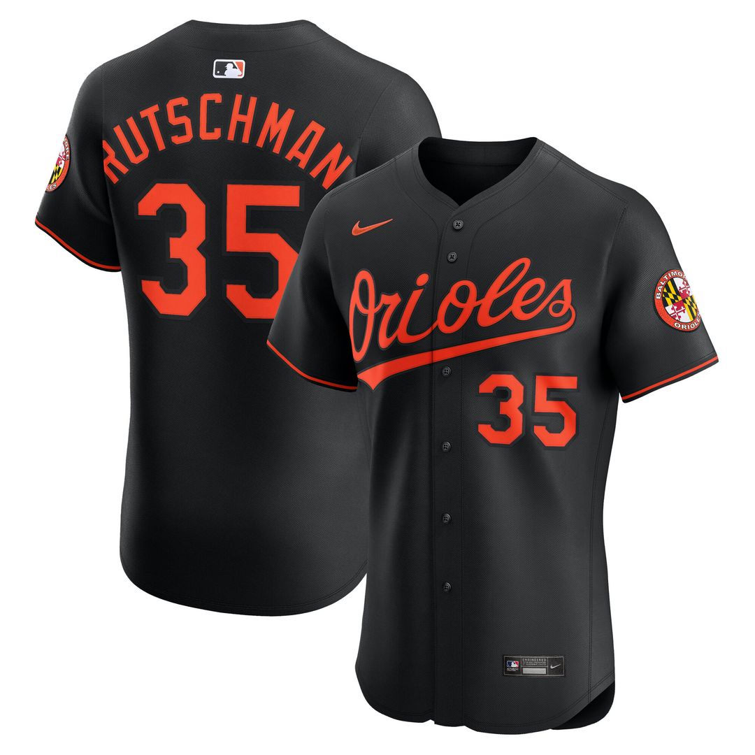 Baltimore Orioles Adley Rutschman Nike Alternate Elite Jersey - Black Team Jersey Sports Fan Apparel