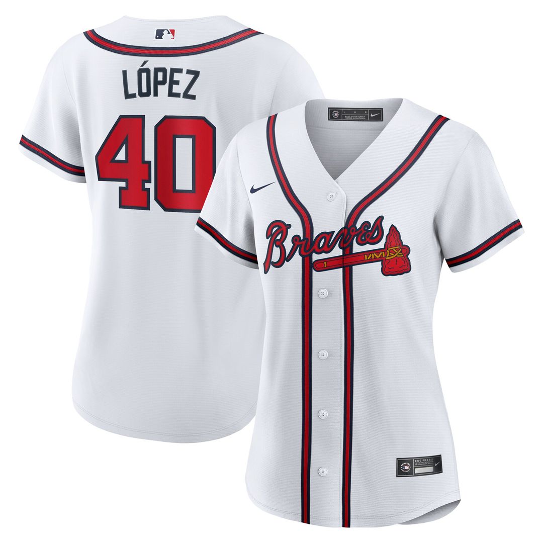 Atlanta Braves Reynaldo Lopez Nike Women's Home Replica Jersey - White Team Jersey Sports Fan Apparel