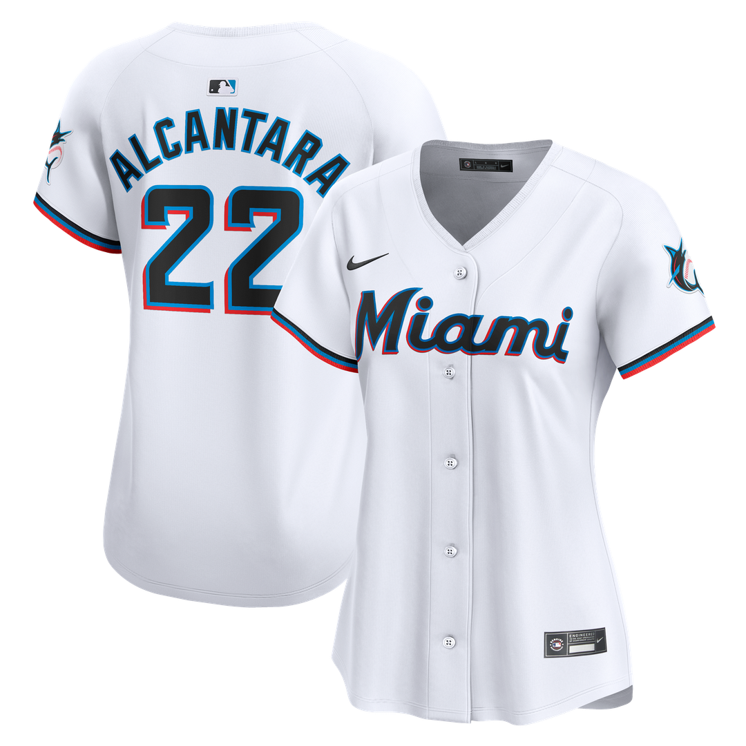 Miami Marlins Sandy Alcantara Nike Women's Home Limited Player Jersey - White Team Jersey Sports Fan Apparel