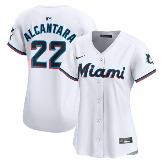 Miami Marlins Sandy Alcantara Nike Women's Home Limited Player Jersey - White Team Jersey Sports Fan Apparel