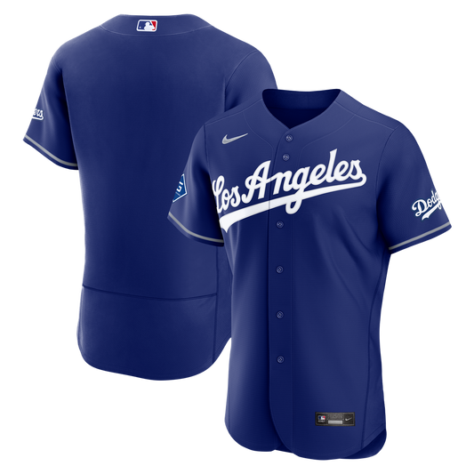 Los Angeles Dodgers Nike Alternate Authentic Jersey with Sponsor Patch - Royal Team Jersey Sports Fan Apparel