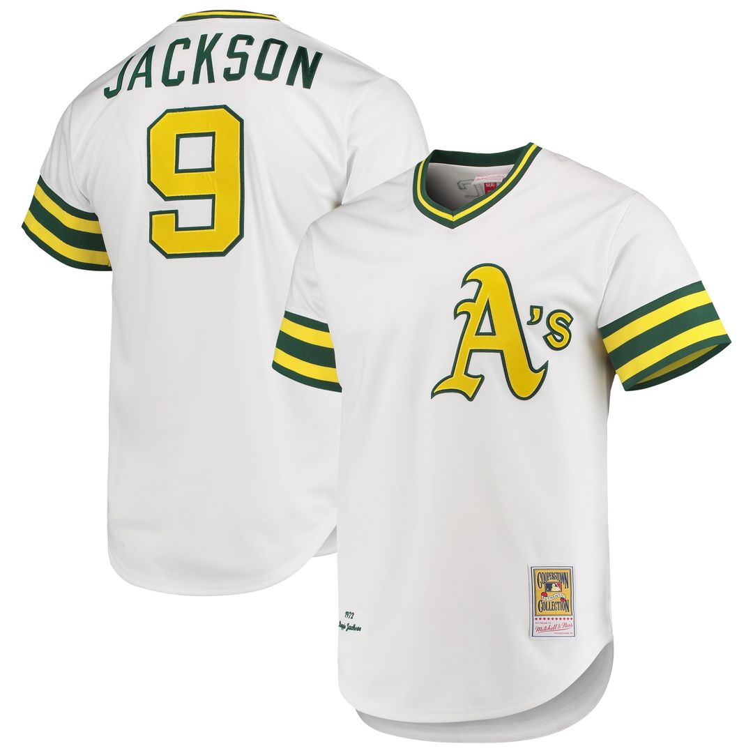 Athletics Reggie Jackson Mitchell & Ness 1972 Cooperstown Authentic Jersey - White Team Jersey Sports Fan Apparel