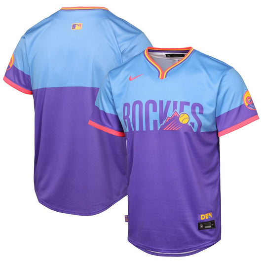 Colorado Rockies Nike Youth 2025 City Connect Limited Jersey - Purple/Light Blue Team Jersey Sports Fan Apparel