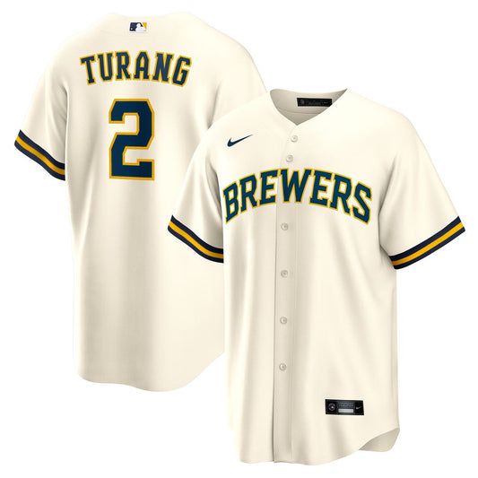 Milwaukee Brewers Brice Turang Nike Home Replica Jersey - Cream Team Jersey Sports Fan Apparel