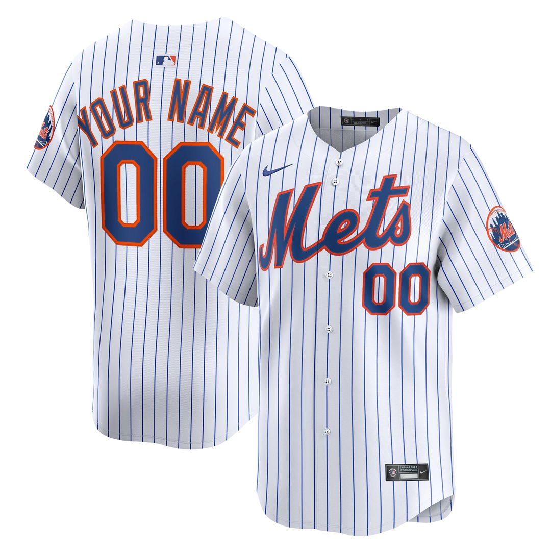 New York Mets Nike Home Limited Custom Jersey - White Team Jersey Sports Fan Apparel