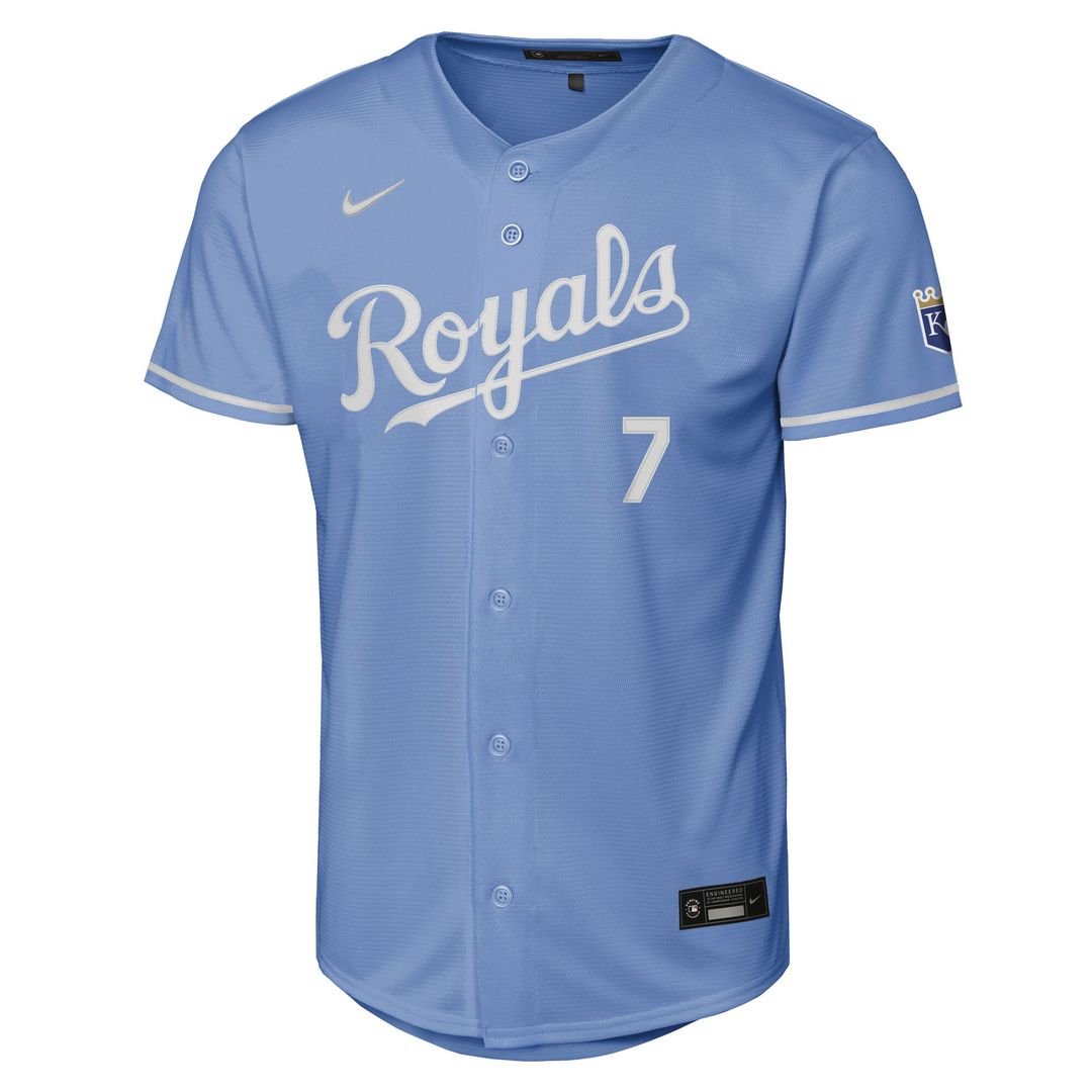 Kansas City Royals Bobby Witt Jr. Nike Youth Alternate Stadium Jersey - Light Blue Team Jersey Sports Fan Apparel