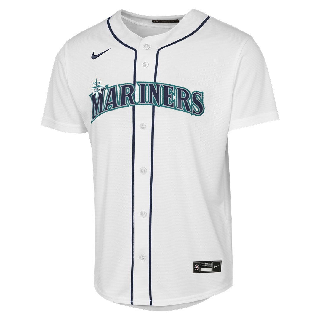 Seattle Mariners Josh Naylor Nike Youth Home Baseline Jersey - White Team Jersey Sports Fan Apparel