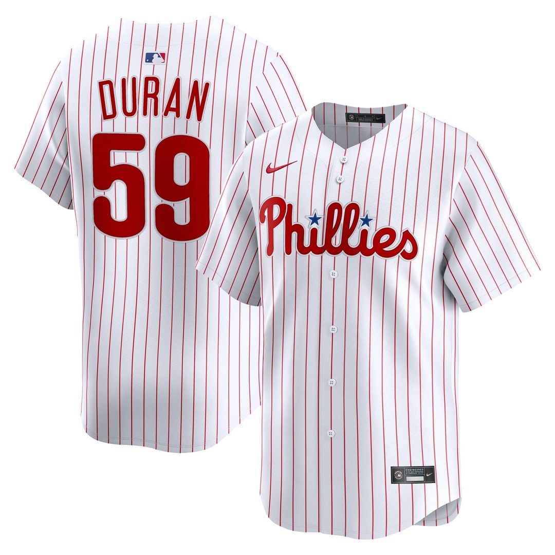 Philadelphia Phillies Jhoan Duran Nike Home Limited Player Jersey - White Team Jersey Sports Fan Apparel
