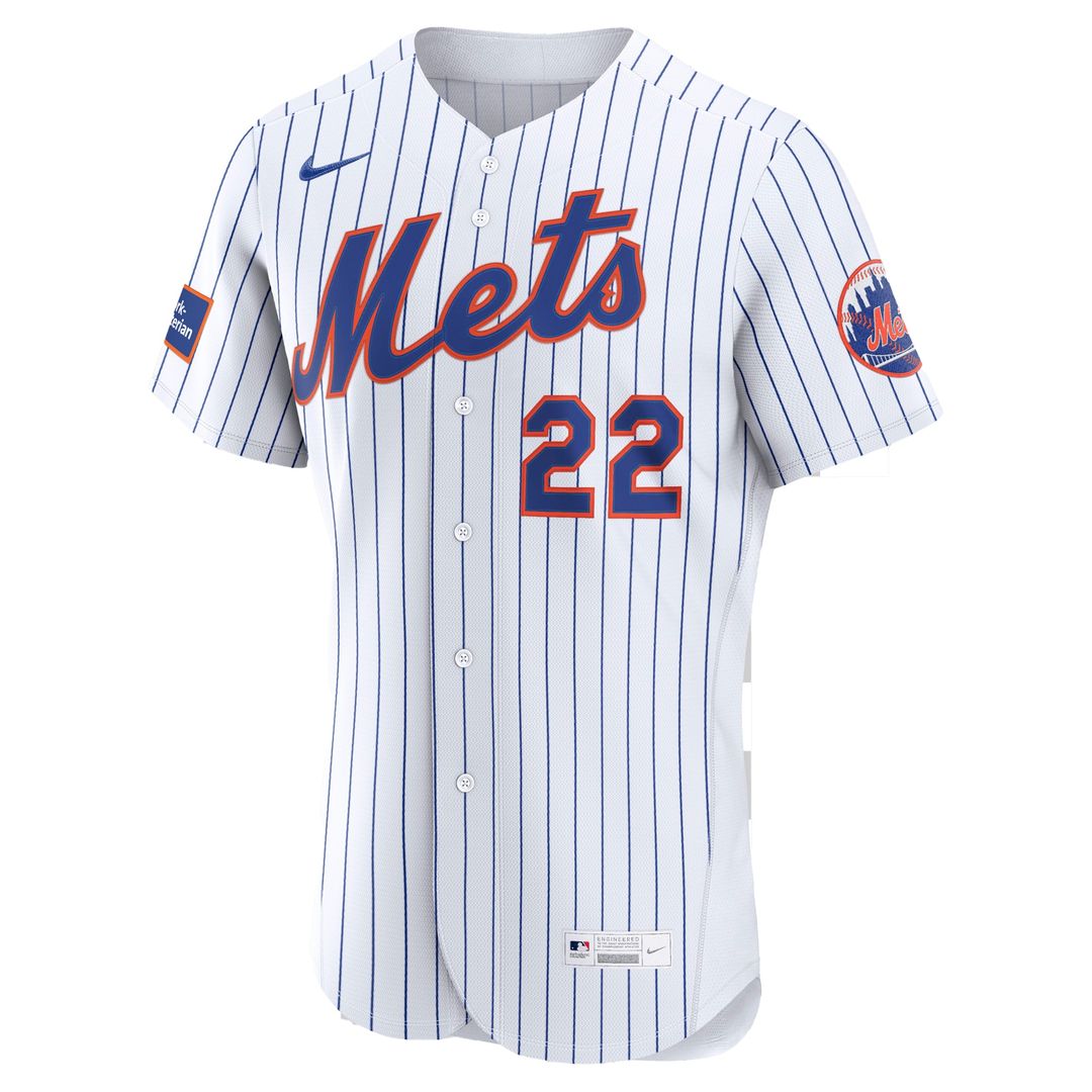 New York Mets Juan Soto Nike Home Authentic Sponsor Patch Jersey - White Team Jersey Sports Fan Apparel