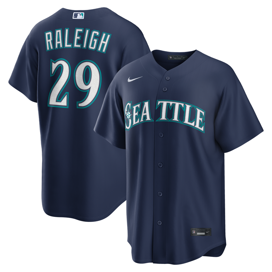 Seattle Mariners Cal Raleigh Nike Road Replica Jersey - Navy Team Jersey Sports Fan Apparel