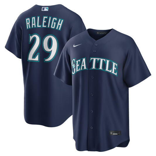 Seattle Mariners Cal Raleigh Nike Road Replica Jersey - Navy Team Jersey Sports Fan Apparel