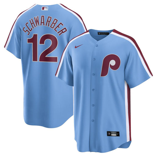 Philadelphia Phillies Kyle Schwarber Nike Alternate, 1st Replica Jersey - Light Blue Team Jersey Sports Fan Apparel