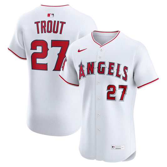 Los Angeles Angels Mike Trout Nike Home ElitePlayer Jersey - White Team Jersey Sports Fan Apparel