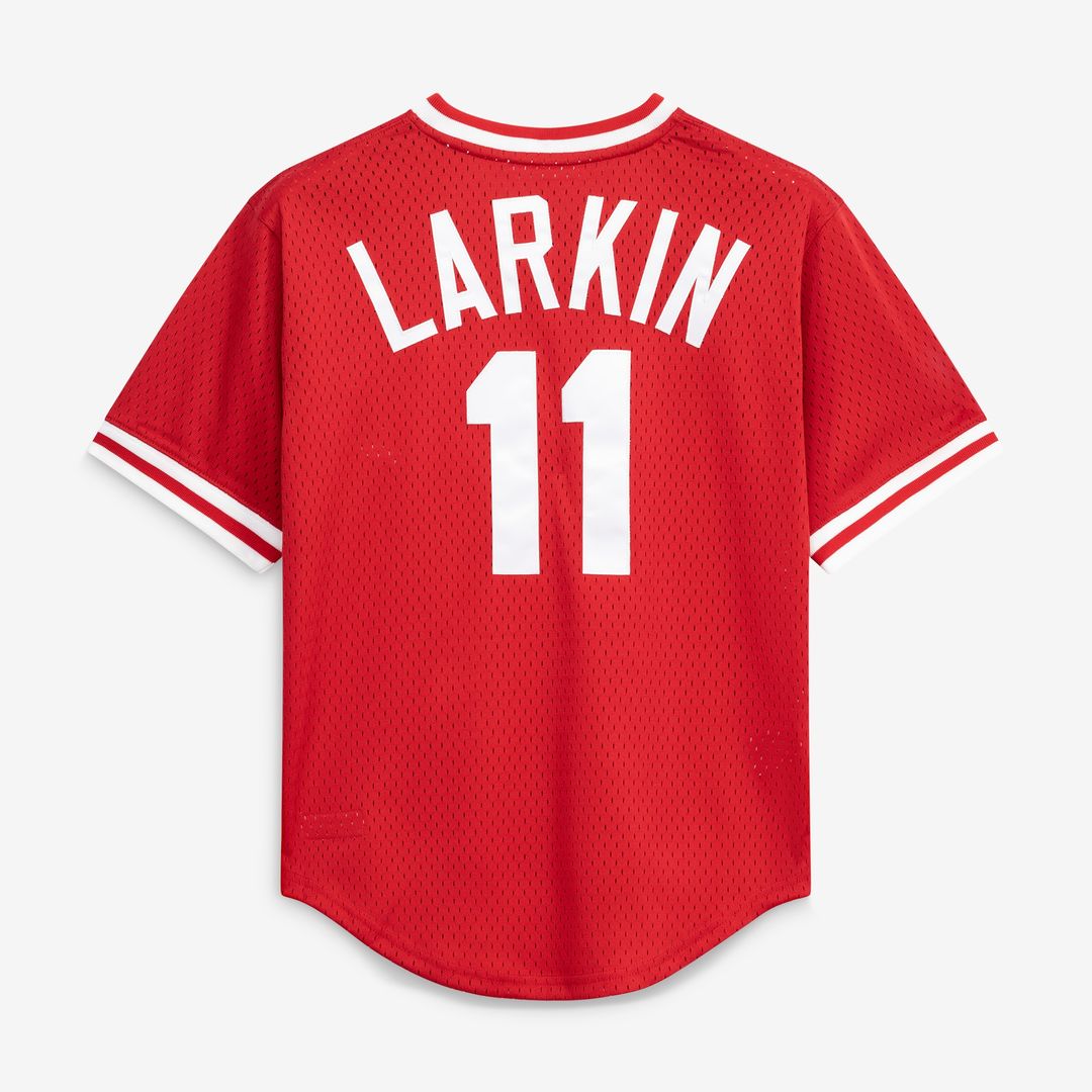 Cincinnati Reds Barry Larkin Mitchell & Ness Authentic Batting Practice Jersey - Red Team Jersey Sports Fan Apparel