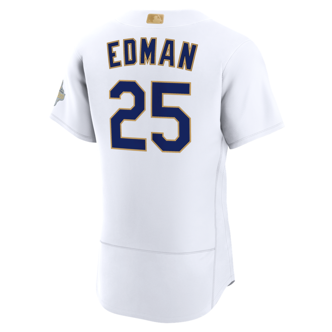 Los Angeles Dodgers Tommy Edman Nike 2026 Gold Collection Authentic Jersey - White Team Jersey Sports Fan Apparel