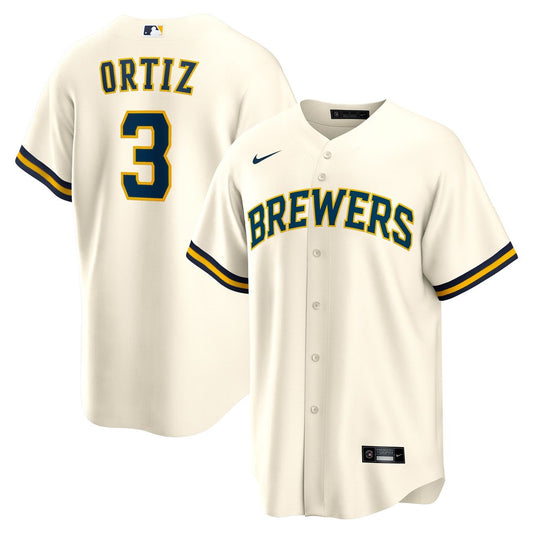 Milwaukee Brewers Joey Ortiz Nike Home Replica Jersey - White Team Jersey Sports Fan Apparel