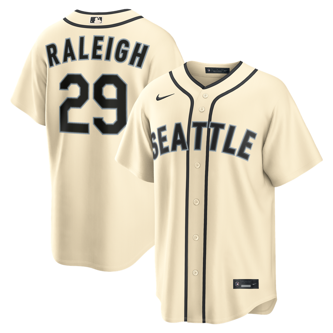 Seattle Mariners Cal Raleigh Nike Alternate Replica Jersey - Cream Team Jersey Sports Fan Apparel