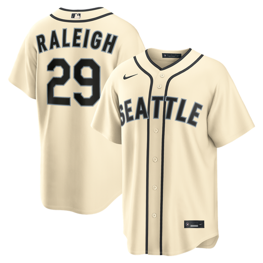 Seattle Mariners Cal Raleigh Nike Alternate Replica Jersey - Cream Team Jersey Sports Fan Apparel