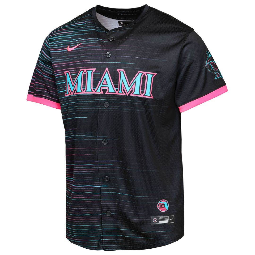 Miami Marlins Youth 2025 City Connect Limited Jersey - Black Team Jersey Sports Fan Apparel