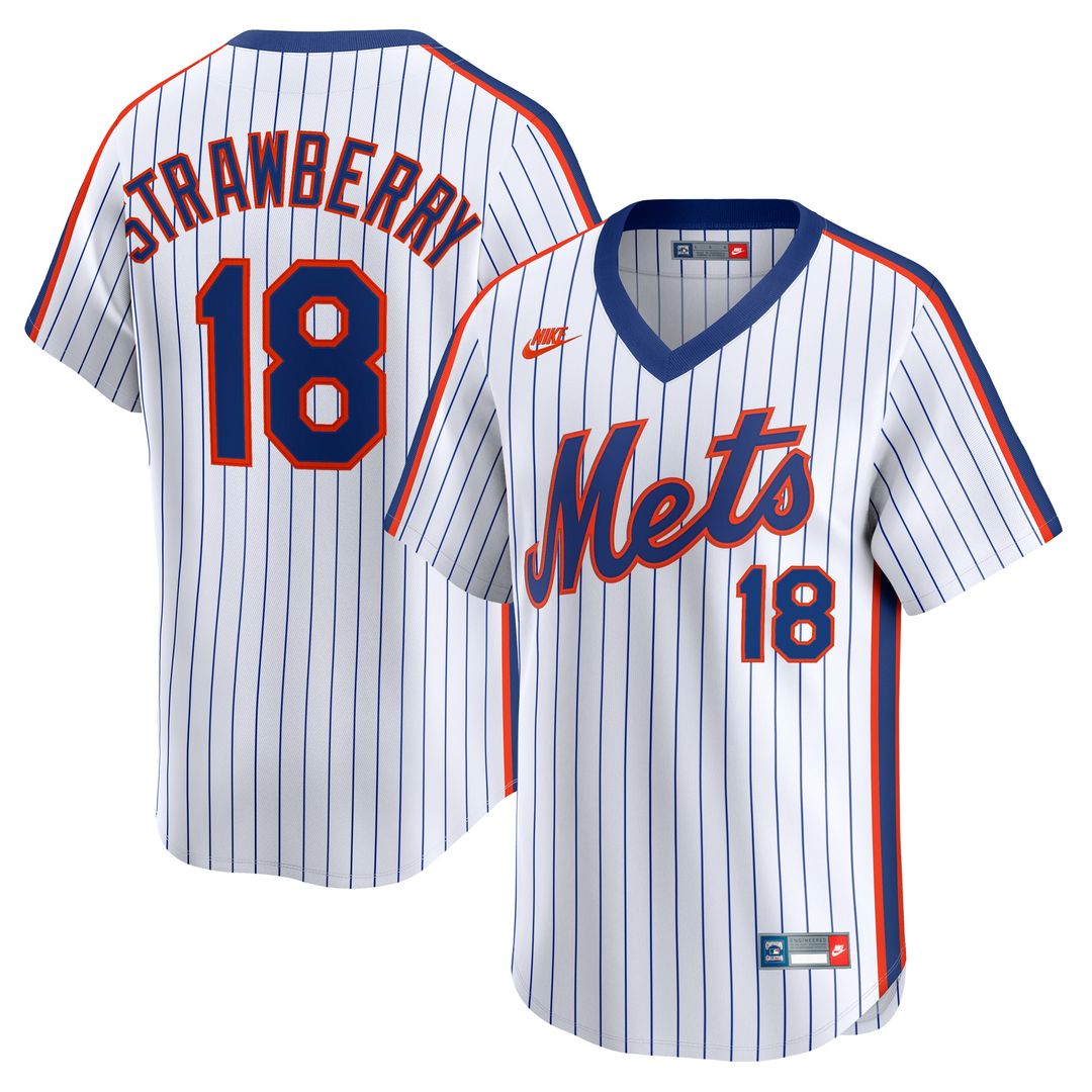 New York Mets Darryl Strawberry Nike Throwback Cooperstown Limited Jersey - White Team Jersey Sports Fan Apparel