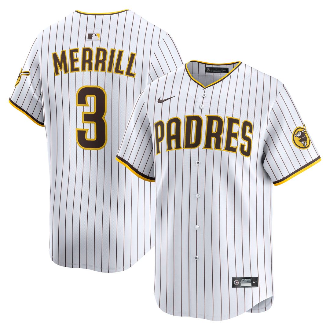 San Diego Padres Jackson Merrill Nike Home Limited Player Jersey - White Team Jersey Sports Fan Apparel